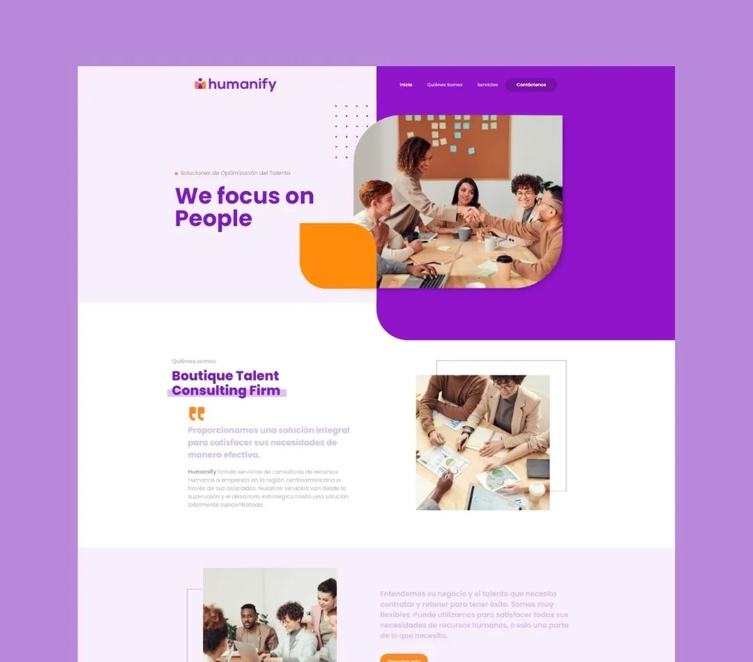 Sitio web con diseño atractivo e inspirador que enamora
