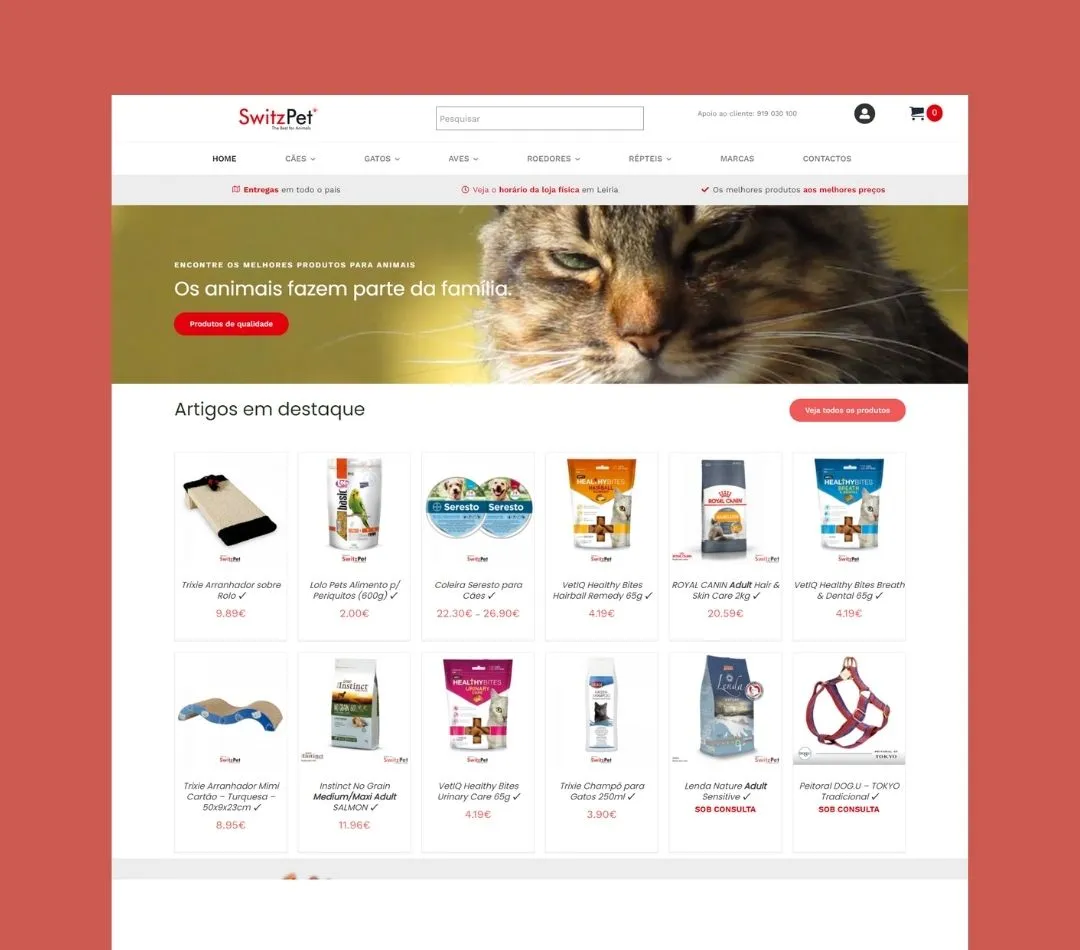 Tienda electrónica de alimento y accesorios para mascotas